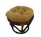 18-inch Round Solid Micro Suede Tufted Footstool Cushion - Camel
